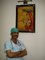 Revera Cosmetic Surgery & LASER Centre - Dr Venkat Thota infront of a Nirmal Painting done by his wife (a medical cosmetologist) 