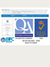 BFC Dental -  ISO9001-2008: Certification by UKAS-QAIC