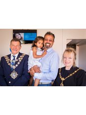 Clinical Director Dr Hardip Dhatt with the Mayor & Mayoress of Bournemouth and his daughter Sian - Principal Dentist at Bournemouth Dental Centre