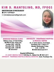 Dr. Kim Dela Rosa - Mantolino - Borough Medical Clinic, 2F Wellness Zone, SM Mall of Asia, Pasay City, 