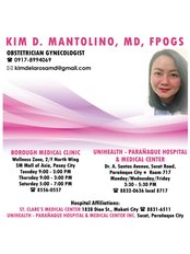 Dr. Kim Dela Rosa - Mantolino - Borough Medical Clinic, 2F Wellness Zone, SM Mall of Asia, Pasay City,  0