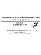 Dr Dr Mathew Tung - Consultant at Singapore Sports and Orthopaedic Services